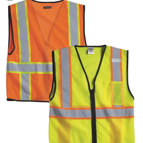 Unisex Economy Contrasting Vest with Zippered Front Thumbnail